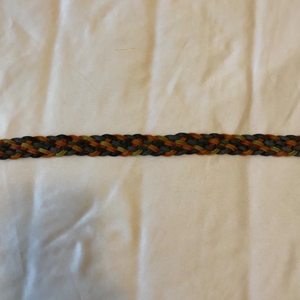 Vintage Rainbow Leather Braided Belt- ML‎